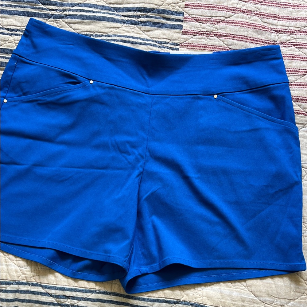 NWT I.N.C. Size 14 Women's Cobalt Blue Shorts - Picture 2 of 6